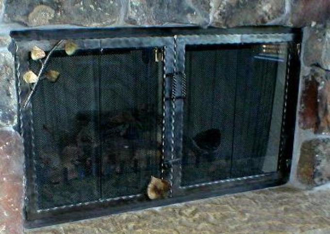 custom fireplace door iron wood model